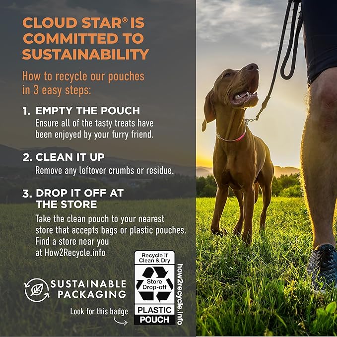 Cloud Star Tricky Trainers Soft & Chewy Dog Training Treats 5 oz. Pouch, Peanut Butter Flavor, Grain-Free Low Calorie Behavior Aid with 130 treats