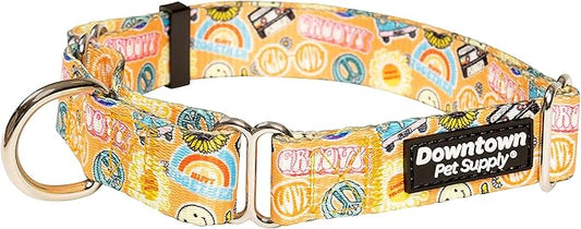 Downtown Pet Supply - Martingale Collar for Dogs - Dog Training Collar - Big, Wide & Thick Dog Collar - Escape-Proof, Weatherproof, Durable and Comfortable - Good Vibes - Medium Dog Collar