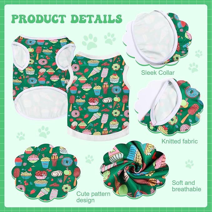 Paterr 25 Pcs Dog Shirts Printed Puppy Clothes Breathable Cartoon T Shirt for Dog Soft Puppy Clothing Lovely Pet Shirts Outfits for Pet Dogs Cats Summer Party Holiday, 25 Styles (Size: XL)