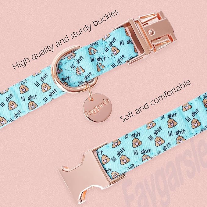 Faygarsle Blue Dog Collar for Small Medium Large Dogs Cute Puppy Collars for Female Dogs Funny Dog Collars for Summer Spring Wedding Necklace Girl Dog Collar M