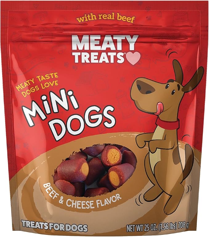 Meaty Treats Mini Dogs Beef & Cheese Flavor Soft & Chewy Dog Treats, 25-oz.