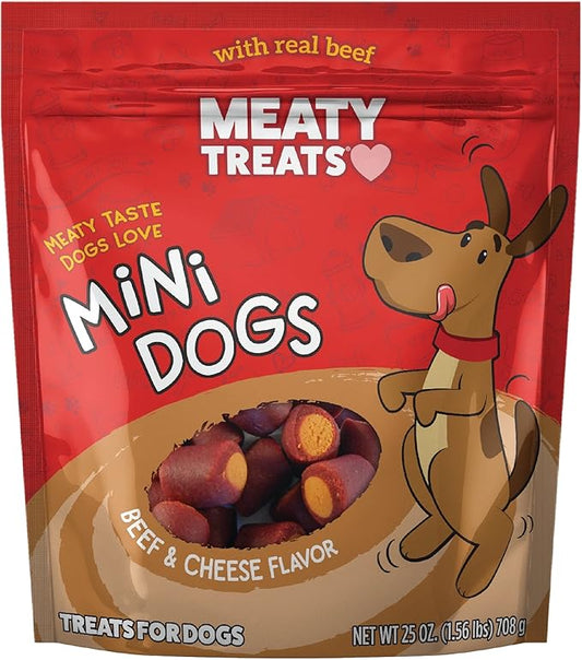 Meaty Treats Mini Dogs Beef & Cheese Flavor Soft & Chewy Dog Treats, 25-oz.