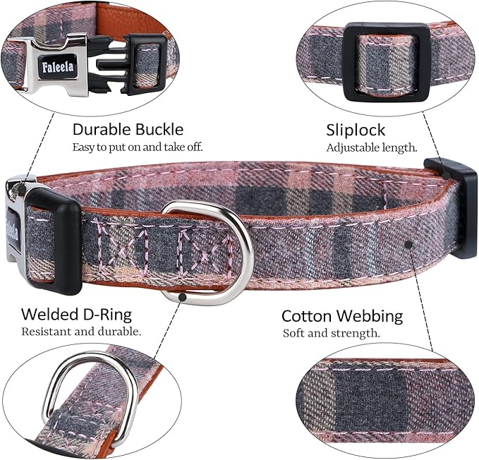 Faleela Cute Soft Girl Dog Collar with Bow, Bowtie Dog Collar for Boy,Detachable Adjustable Collar for Small Medium Large Pet