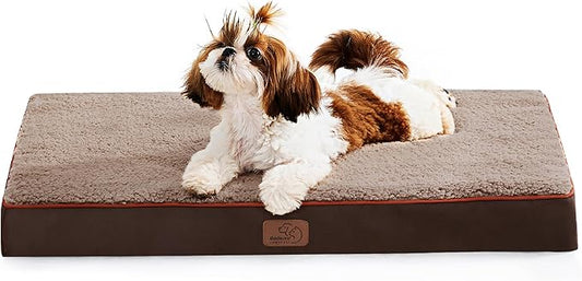 Bedsure Dog Bed for Small Dogs - Orthopedic Waterproof Puppy Beds with Removable Washable Cover, Egg Crate Foam Pet Mat, Suitable for Pet Up to 20 lbs