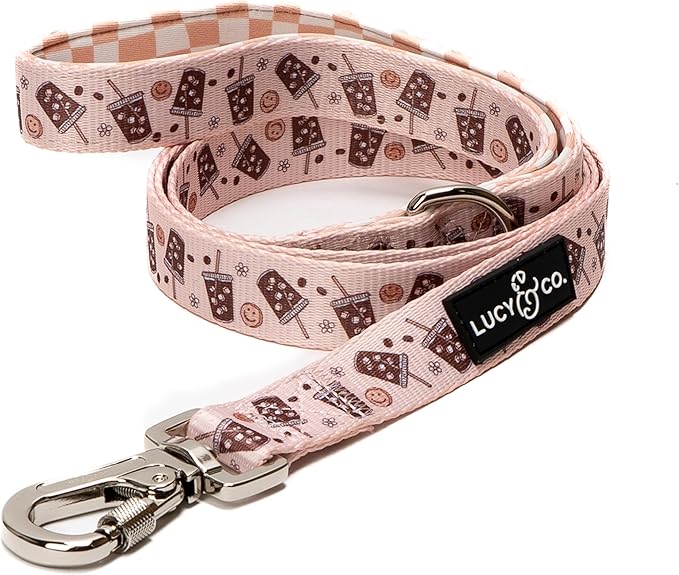 Lucy & Co. – Designer Dog Leash Comfortable Leash Training Product w/Adjustable Chest & Neck Straps - (Large, Tan White Coffee)