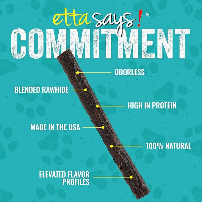 etta says! Premium Crunchy 7" Elk Dog Chews - Grain-Free Dog Treats, Good for Teeth, Easy to Digest - Made in The USA (20 Count Pack of 1)