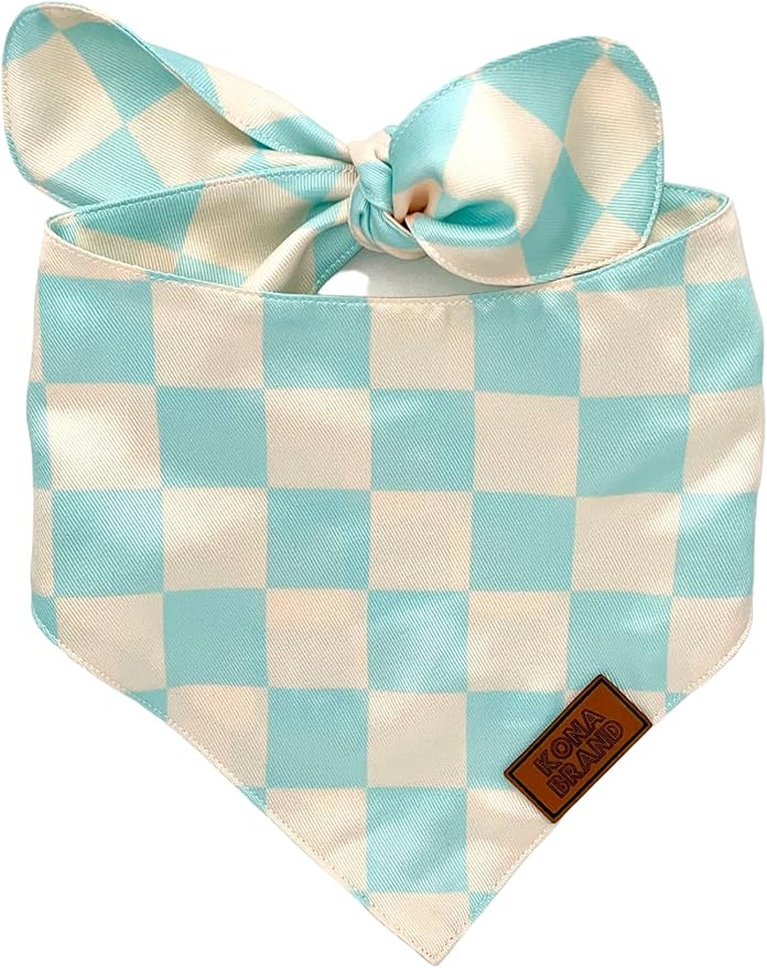 KonaBrandCo- Premium Handmade Dog Bandana | Dual Layered Silky Durable Polyester Fabric | Adjustable Fit Custom Shape- Won't Roll (Small, LUNA)