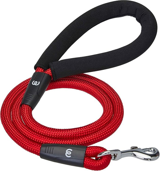 Blueberry Pet Dog Leash - Puppy Essentials with Comfortable Neoprene Handle | Dog Leashes for Large Dogs Heavy Duty | 4ft Strong Rope Leash in Rouge Red, Durable & Eco-Friendly