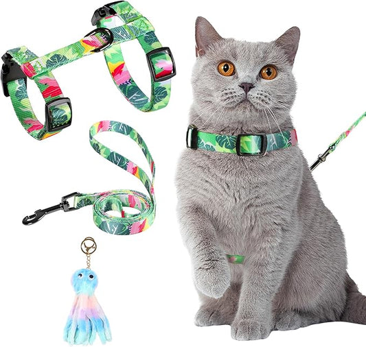 Leekalos Cat Harness and Leash for Walking,Cats Escape Proof - Adjustable Kitten Harness for Large Small Cats, Use Safe & Easy,Fit for Puppy,Rabbit