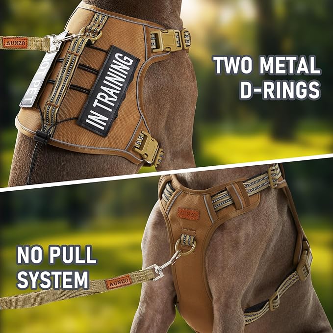 Dog Harness with Handle Tactical Dog Harness for Large Dogs No Pull Adjustable Reflective K9 Military Dog Vest Harnesses with Easy Control Handle and Hook & Loop, XL