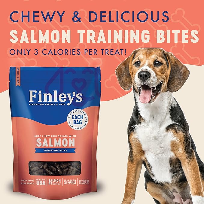 Finley's Salmon Training Bites, Low Calorie, All Natural Soft Chew Dog Treats, 16 Ounce (Pack of 1)