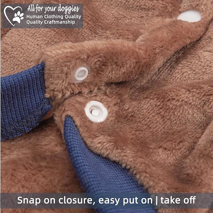 FabriCastle Dog Hoodie Sweater for Small Dogs Boy and Girl, Dog Clothes S XS XXS Puppy Sweatshirt, Pet Outfit, Cat Clothing Super Soft Warm Snap On Closure (Camel-Navy, XX-Small)