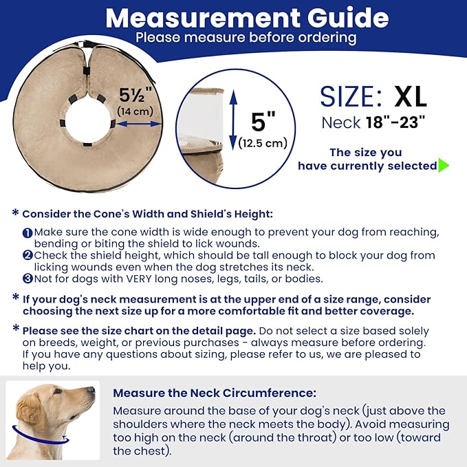 BARKLESS Dog Cone, Inflatable Dog Cone After Surgery for Large Breeds, Soft Surgery Collar with Enhanced Anti-Licking Guard Shield for Pets, Protective Donut Collar