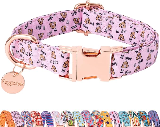 Faygarsle Pink Dog Collar for Small Medium Large Dogs Cute Puppy Collars for Female Dogs Funny Dog Collars for Summer Spring Wedding Necklace Girl Dog Collar L