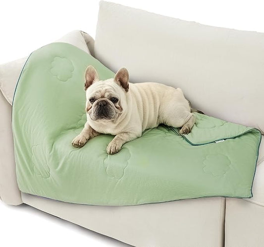 Lesure Premium Cooling Blanket for Medium Dogs - Washable Pet Mat with Q-MAX>0.4, Durable Self Cooling Summer Blanket for Hot Weather, Green, 30x40
