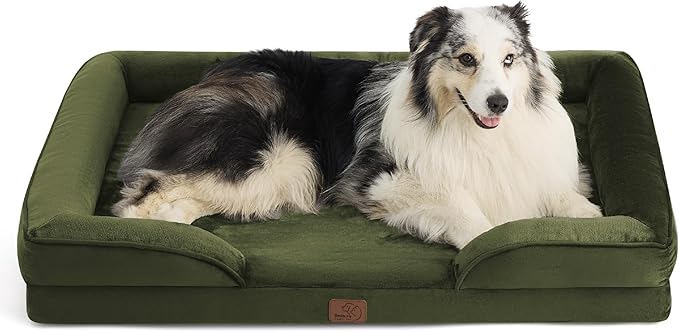 Bedsure Orthopedic Dog Bed for Extra Large Dogs - XL Washable Dog Sofa Beds Large, Supportive Foam Pet Couch Bed with Removable Washable Cover, Waterproof Lining and Nonskid Bottom, Winter Moss