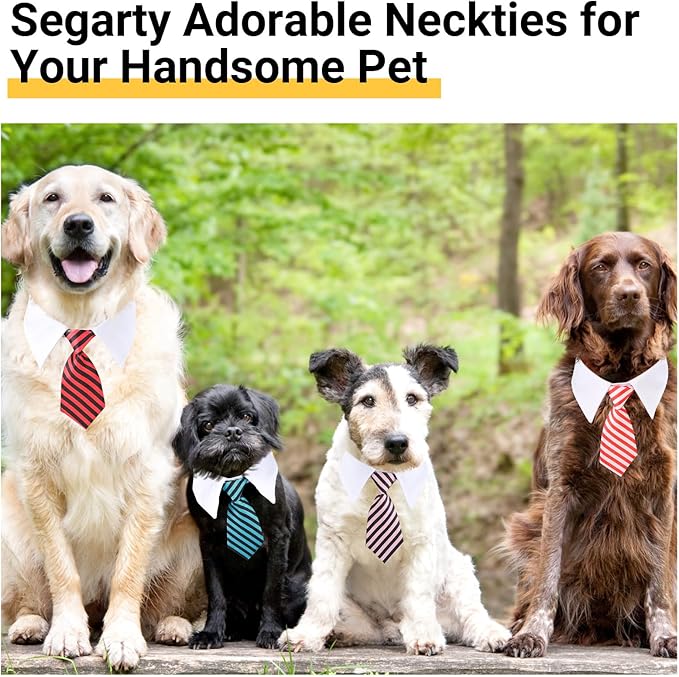 Segarty Dog Tie Medium, 6 PCS Doggie Ties Tux for Male Dogs, Pet Costume Collar Accessory, Suitable All Occasions