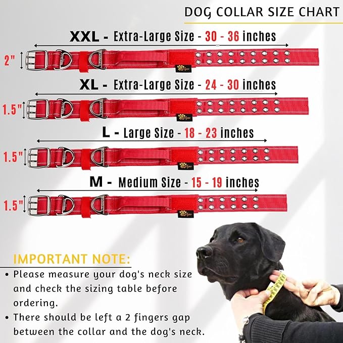 ADITYNA - Giant Dogs Collar - Adjustable XXL Collar 30 to 36 Inches - Designed Exclusively for Extra-Large Dog Breeds Like Huge Mastiff, Kangal, Saint Bernard - Heavy Duty Collar with Handle