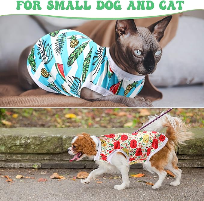 Paterr 25 Pcs Dog Shirts Printed Puppy Clothes Breathable Cartoon T Shirt for Dog Soft Puppy Clothing Lovely Pet Shirts Outfits for Pet Dogs Cats Summer Party Holiday, 25 Styles (Size: M)