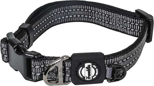 Franklin Pet Supply Co. - Nylon Dog Collar - Reflective Comfort - Fit - Neoprene - Adjustable- Small- Medium - Large - Puppy - Dog - Cat- Easy Clip