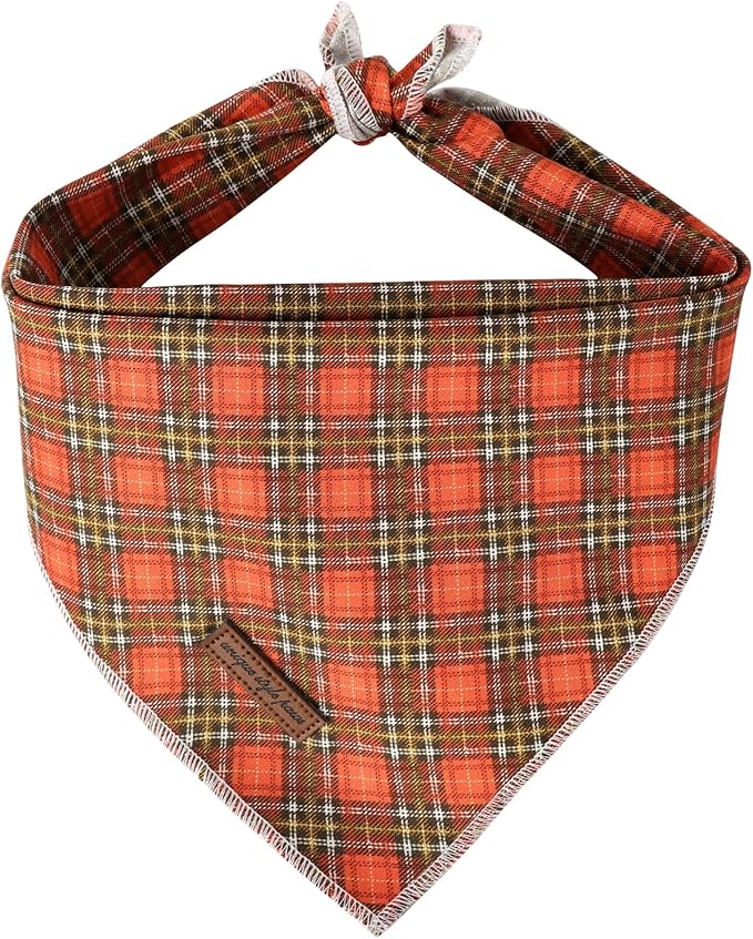 Unique Style Paws Cotton Dog Collar with Bow Halloween Pumpkin Plaid Dog Collar with Bow Tie for Small Medium Large Dogs Pets Gifts