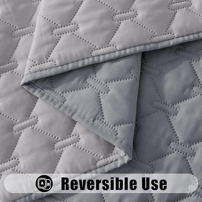 Smiry Waterproof Dog Bed Cover Blanket, Soft Reversible Pet Blanket, Washable Leakproof Cats Dogs Couch Cover for Sofa, Couch, Furniture (52x82 Inch, Grey/Light Grey)