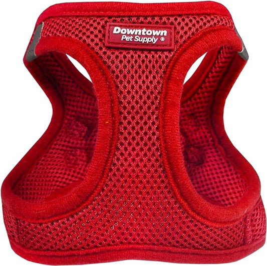 Downtown Pet Supply Step in Dog Harness No Pull, X-Large, Red - Adjustable Harness with Padded Mesh Fabric and Reflective Trim - Buckle Strap Harness for Dogs
