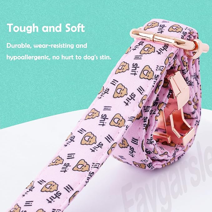 Faygarsle Pink Dog Collar for Small Medium Large Dogs Cute Puppy Collars for Female Dogs Funny Dog Collars for Summer Spring Wedding Necklace Girl Dog Collar M