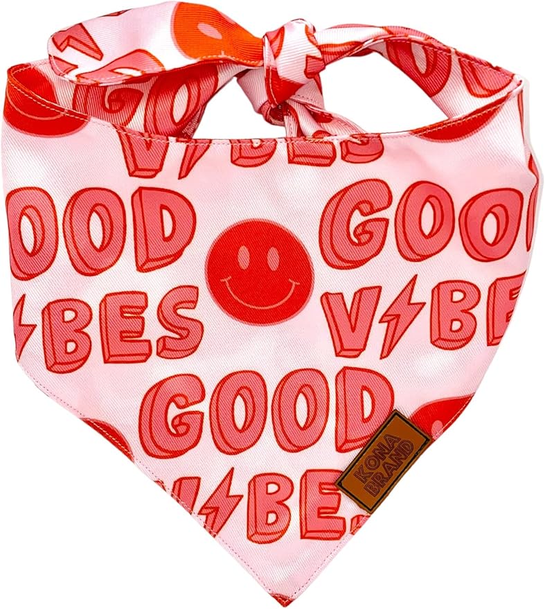 KonaBrandCo- Premium Handmade Dog Bandana | Dual Layered Silky Durable Polyester Fabric | Adjustable Fit Custom Shape- Won't Roll (Large, REMY)