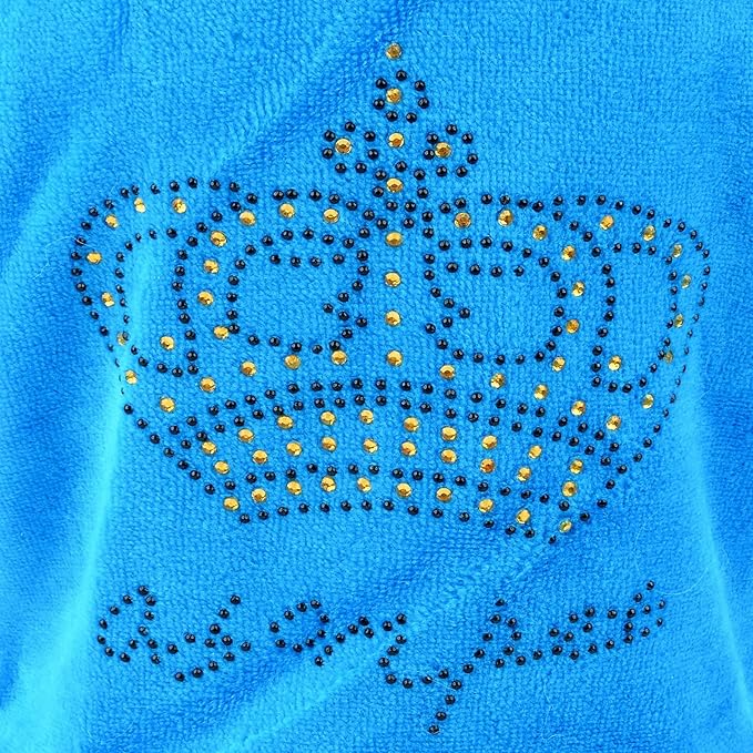 SEIMAI Dog Hoodies Jumpsuit for Small Dog Cat Puppy Rhinestone Crown Soft Velvet Autumn Winter Hooded Pajamas Tracksuit Outfits Sportswear Jacket with Hat Training Outdoor Blue XL