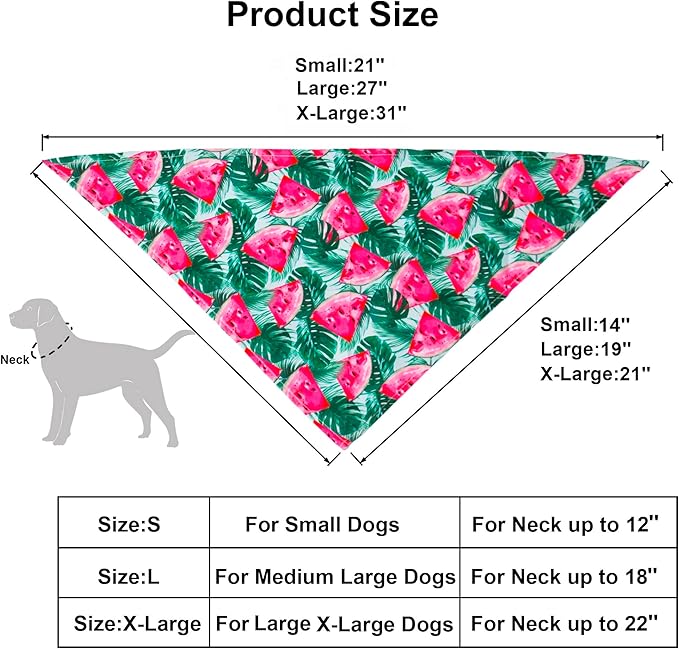ADOGGYGO Summer Hawaii Dog Bandana, 6 Pack Flamingo & Fruit Pattern Triangle Summer Bandanas for Small Dogs Pets (Small)