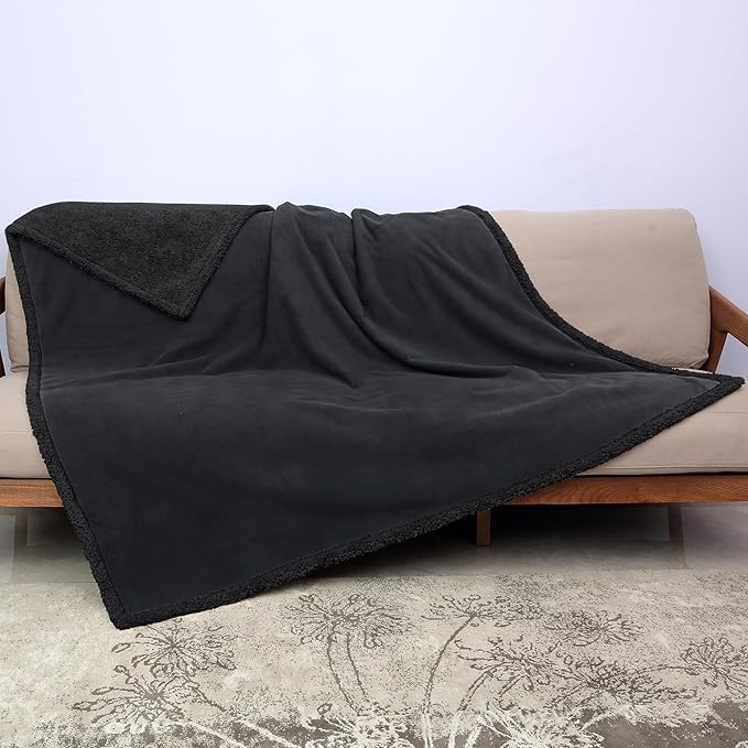 Kritter Planet Waterproof Bed Blanket for Dogs, Intimacy Love Couples Bed Cover Leakproof, Reversible Protector Furniture Couch Cover for Pets, Washable, Hair Resistant, Stain Proof, Queen Size, Black