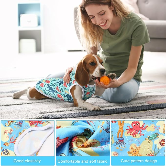 Paterr 25 Pcs Dog Shirts Printed Puppy Clothes Breathable Cartoon T Shirt for Dog Soft Puppy Clothing Lovely Pet Shirts Outfits for Pet Dogs Cats Summer Party Holiday, 25 Styles (Size: L)