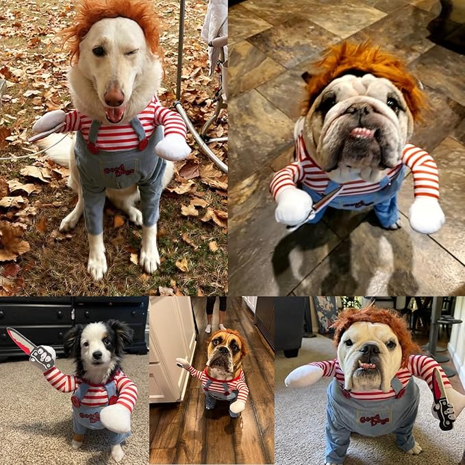 Pet Halloween Costume, Dog Funny Costume Halloween Cosplay Outfits Cute Clothes Adjustable Party Dress Up Apparel Accessories for Small Medium Large Dogs (Small)