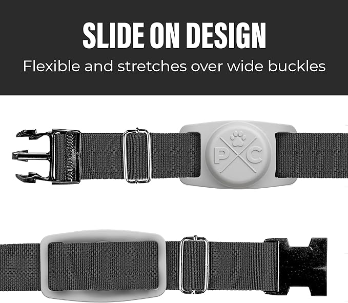 Pup Culture AirTag Dog Collar (2 Pack), Extra-Durable, Lightweight, and Protective AirTag Case for Dog Collar - Track Your Pet Using Apple AirTag Technology - Dog Collar AirTag Holder