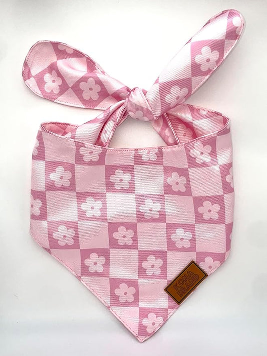 KonaBrandCo- Premium Handmade Dog Bandana | Dual Layered Silky Durable Polyester Fabric | Adjustable Fit Custom Shape- Won't Roll (Medium, BELLA)