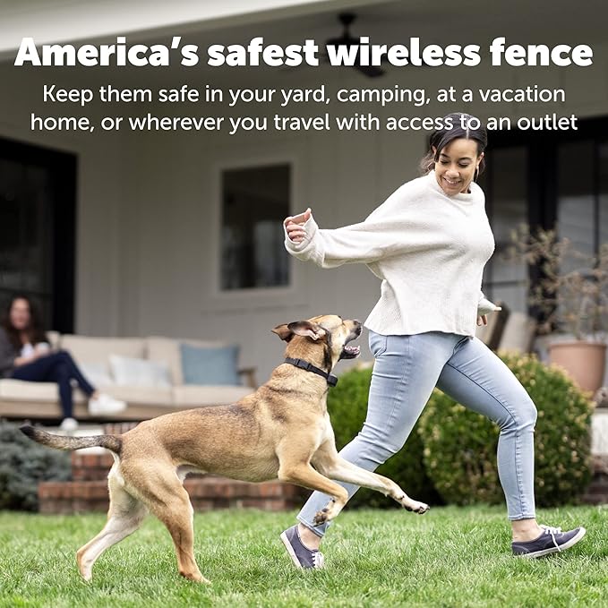 PetSafe Stay & Play Compact Wireless 2-Dog Fence, LCD Screen to Adjust The Circular Boundary, Secure up to 3/4 Acre Area, Use for All Your Pets, Portable System
