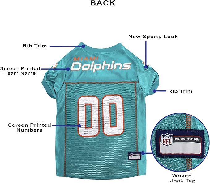 Pets First NFL Miami Dolphins Dog Jersey, Size X-Small: Best Football Jersey Costume for Pets