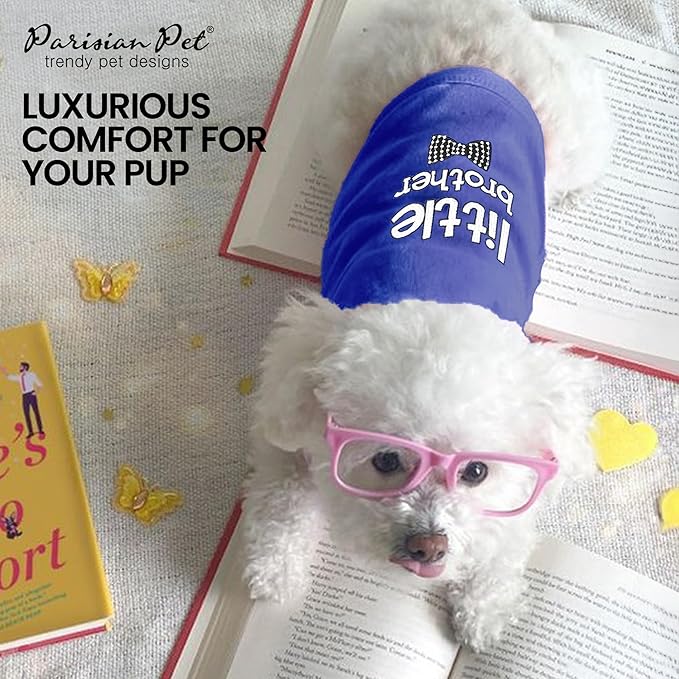 Parisian Pet Dog Cat Clothes Tee Shirts Little Brother T-Shirt, XXS