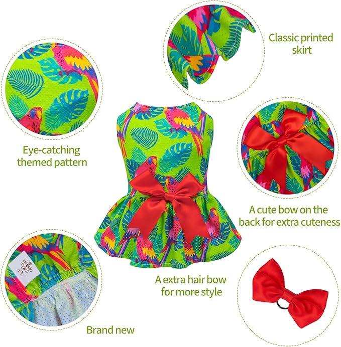 CuteBone Dog Mesh Dress Puppy Sundress Pet Outfit Summer Fashion for Small Dogs Girl Cat Clothes BF24XS