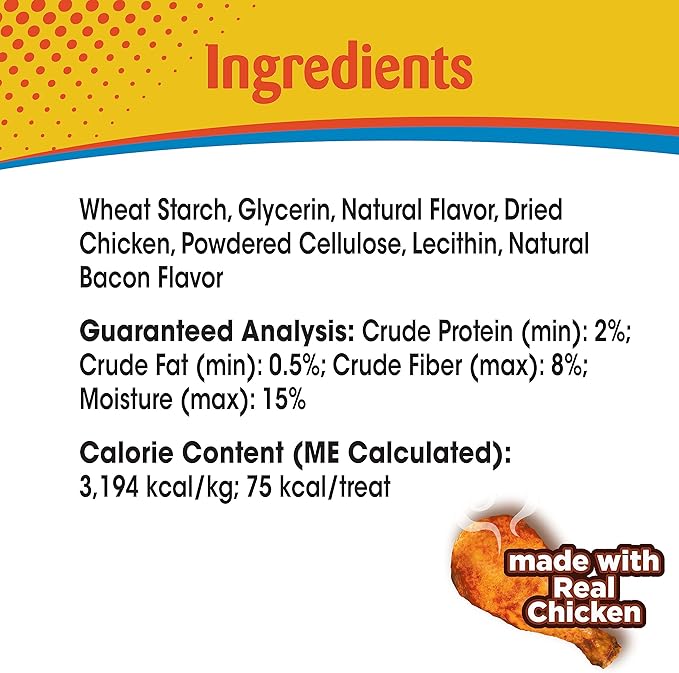 Nylabone Nubz Natural Edible Dog Chew Treats for Small Dogs, Long Lasting Dog Bones Made in USA, Chicken Flavor Dental Chews, for Dogs Up to 25 lbs. (36 Count)