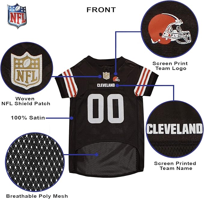 Pets First Cleveland Browns Dog Jersey, XX-Large. Best Football Jersey Costume for Dogs & Cats