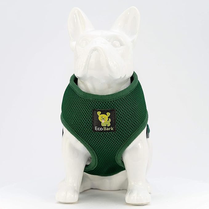 EcoBark Dog Harness - Luxurious Soft Mesh - Eco-Friendly Over The Head Vest Harness - No Pull & No Choke Design - Padded Breathable Body Halter - for Large Breeds (Forest Green, XXL)