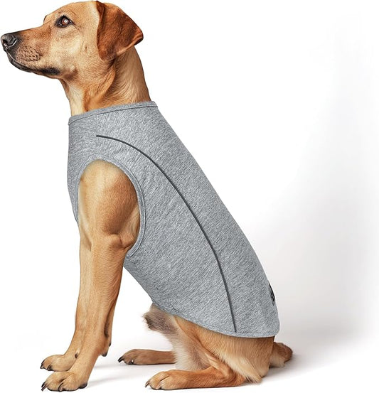 KYEESE Dogs Shirts Quick Dry Reflective Lightweight Soft Dog T-Shirt Stretchy Tank Top Breathable Sleeveless Vest Dog Tee Shirts for Medium Dogs,XXXL,Grey