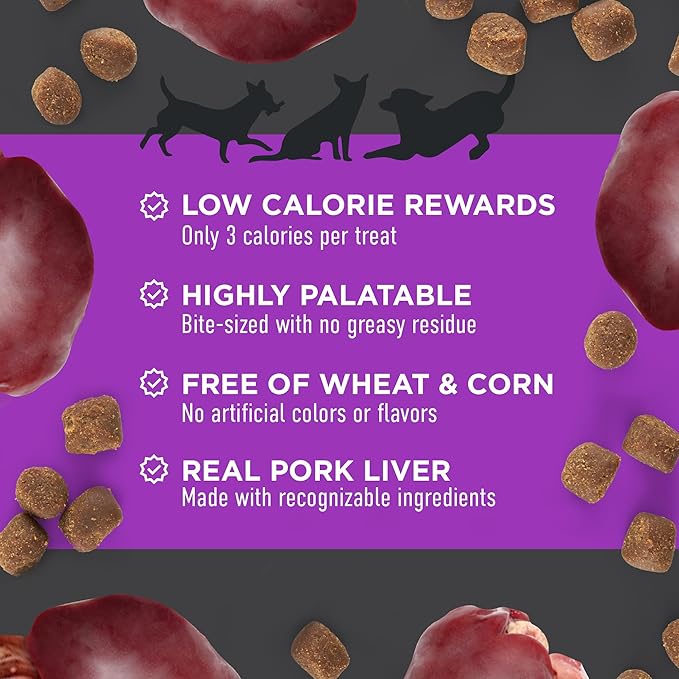 Cloud Star Tricky Trainers Soft & Chewy Dog Training Treats 5 oz. Pouch, Liver Flavor, Grain-Free Low Calorie Behavior Aid with 310 treats