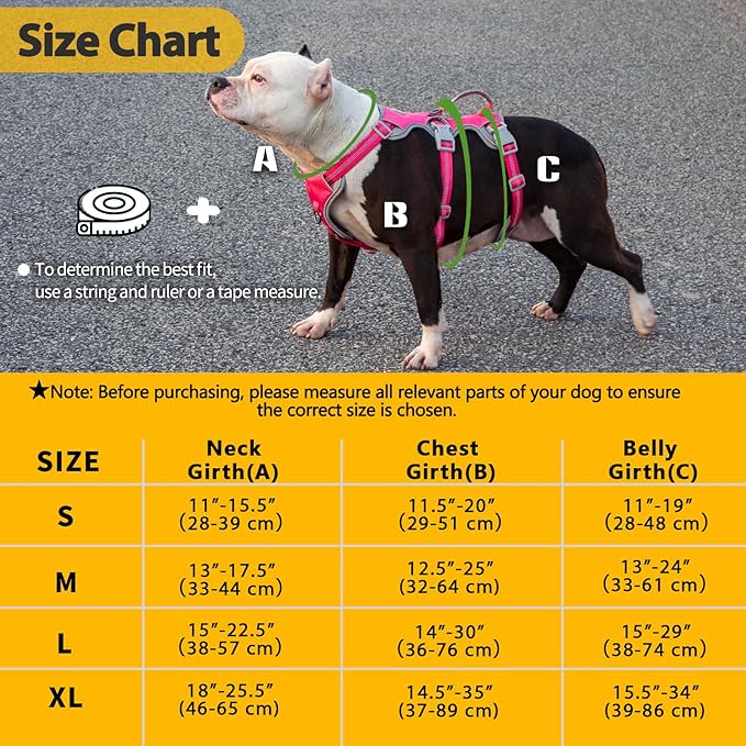 No Escape Dog Harness, Escape Proof Harness, Reflective Harness with Padded Handle, Breathable, Durable, Adjustable Vest for Small Dogs Walking, Training, and Running Gear（Rose red, S