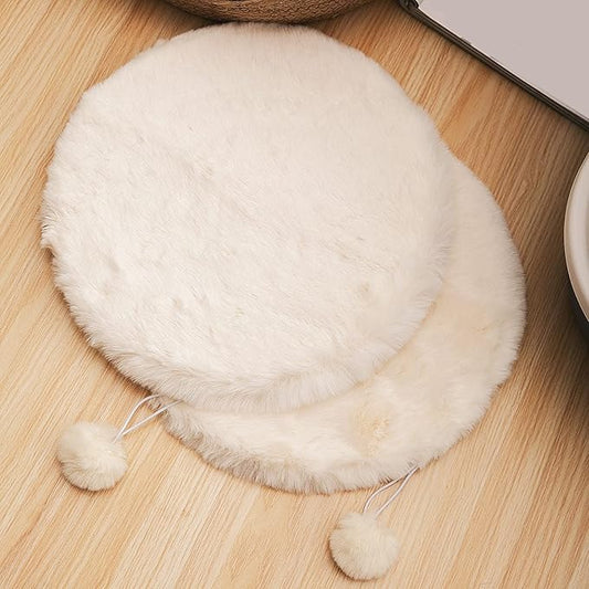 SHENGOCASE 2-Pack 17.7" Round Faux Rabbit Fur Cat Dog Bed Cushion Pad Mat, Cat Tree Tower Replacement Cushion Pad for Window Perch, Carrier House Cage Crate Kennel Furniture