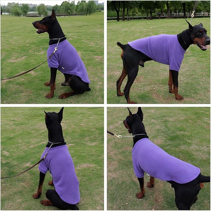 Lovelonglong Sweatshirt Cold Weather Pullover Autumn and Winter T-Shirts for Small Medium Large Size Dogs Purple S