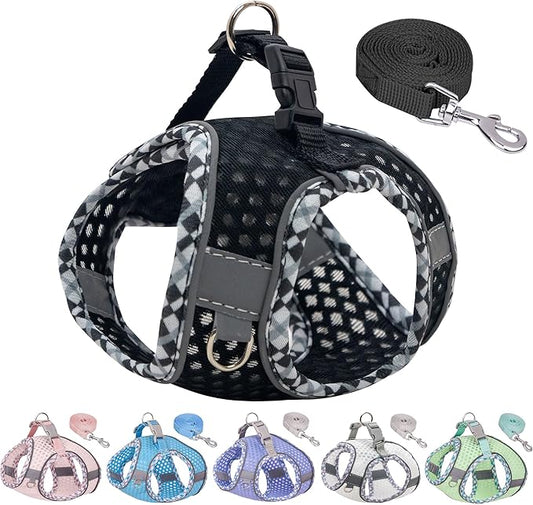 Summer Pet Supply No Pull, Step in Adjustable Dog Harness with Padded Vest for Hot Weather, Escape Proof Ultra Thin Soft Easy to Put on Small Dogs Black S