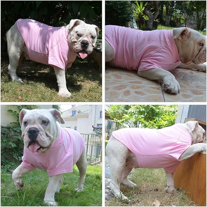 Lovelonglong Pet Clothing Dog Costumes Basic Blank T-Shirt Tee Shirts for Small Dogs Pink M